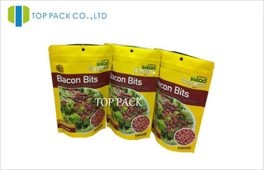 I MOPP gialli/STAGNOLA di plastica stanno sui sacchetti risigillabili per rotocalcografia dei pezzi del bacon