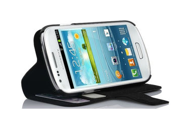 Sacchetto della cassa del telefono del cuoio dell'unità di elaborazione della copertura del supporto con il bottone per la galassia S3 mini i8190 di Samsung