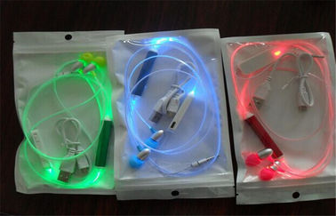 Prodotti elettroluminescenti di lampeggiamento LED del trasduttore auricolare di plastica del cavo imballati dalla borsa di OPP