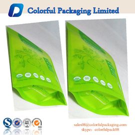 Macha verde di plastica sta sulle borse del sacchetto della chiusura lampo/il sacchetto chiusura lampo del tè
