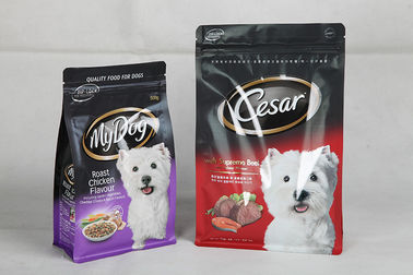 Sacchetto d'imballaggio stampato risigillabile del fondo piatto del cibo per cani con la chiusura lampo