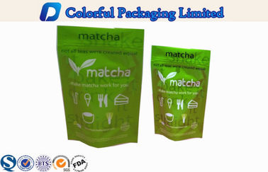 Ricicli il colore che Pantone/di CMYK di plastica a chiusura lampo stanno sul sacchetto per tè verde