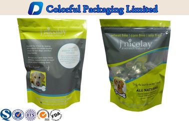 Risigillabili laminati stanno sulle borse del sacchetto della chiusura lampo per alimento per animali domestici/borse d'imballaggio su misura dell'alimento per animali domestici