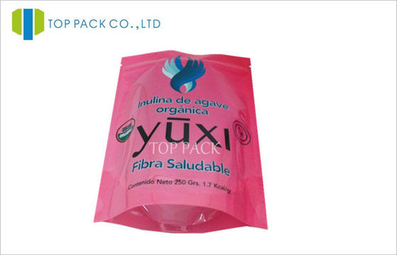 Il laminato plastico composito sta sui sacchetti, borsa rosa della chiusura lampo