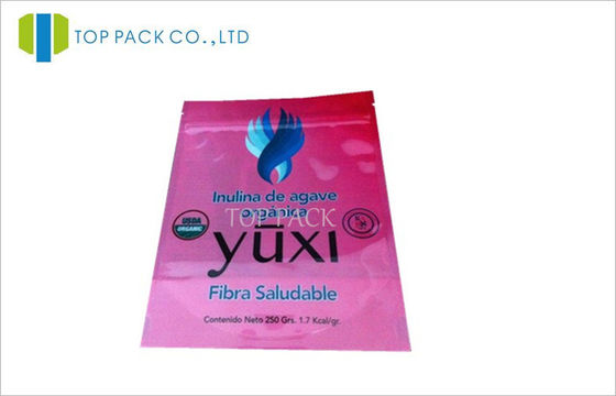 Il laminato plastico composito sta sui sacchetti, borsa rosa della chiusura lampo