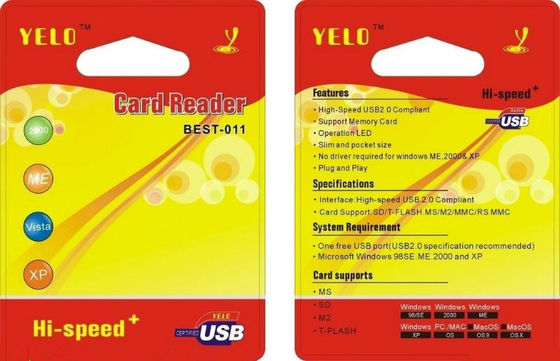 Blister su ordinazione della radura di logo che imballa per il pacchetto del lettore di schede