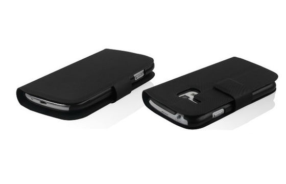 Sacchetto della cassa del telefono del cuoio dell'unità di elaborazione della copertura del supporto con il bottone per la galassia S3 mini i8190 di Samsung