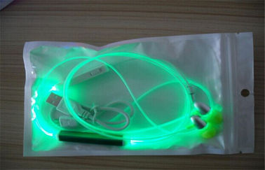 Prodotti elettroluminescenti di lampeggiamento LED del trasduttore auricolare di plastica del cavo imballati dalla borsa di OPP