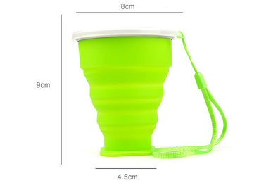 Tazza pieghevole amichevole eco- di campeggio del silicone di viaggio con l'apertura dell'acciaio inossidabile