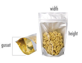 Sacchetto variopinto dell'alimento della stagnola che imballa per i frutti secchi, spezie, biscotti