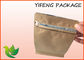 Resistenza dell'ossigeno della scatola del sacchetto del fondo piatto della carta kraft Con lo zip della tasca