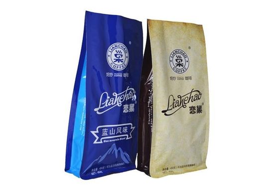 Il sacchetto del fondo piatto del caffè amichevole di Eco/risigillabili d'imballaggio sta sui sacchetti